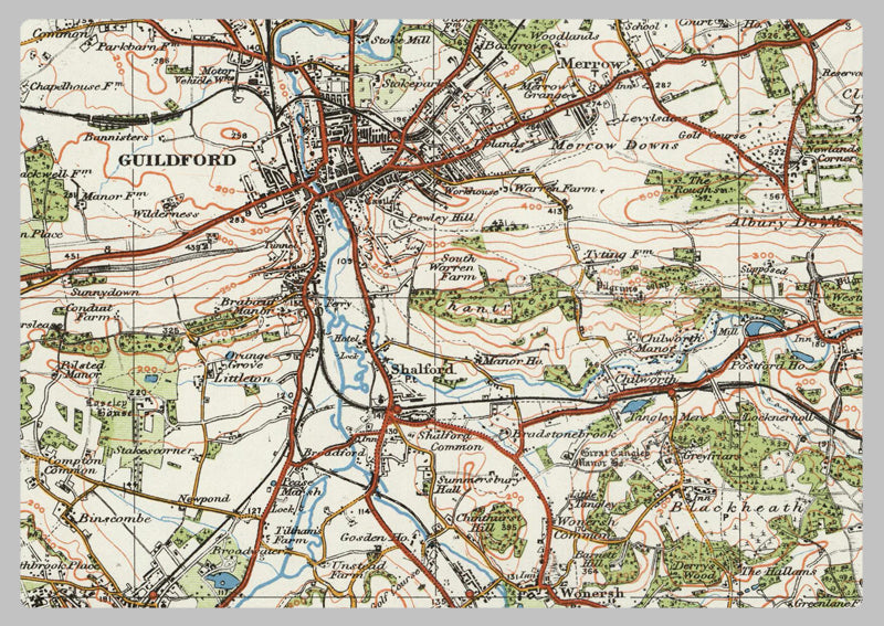 1920 Collection - Guildford & Horsham Ordnance Survey Map