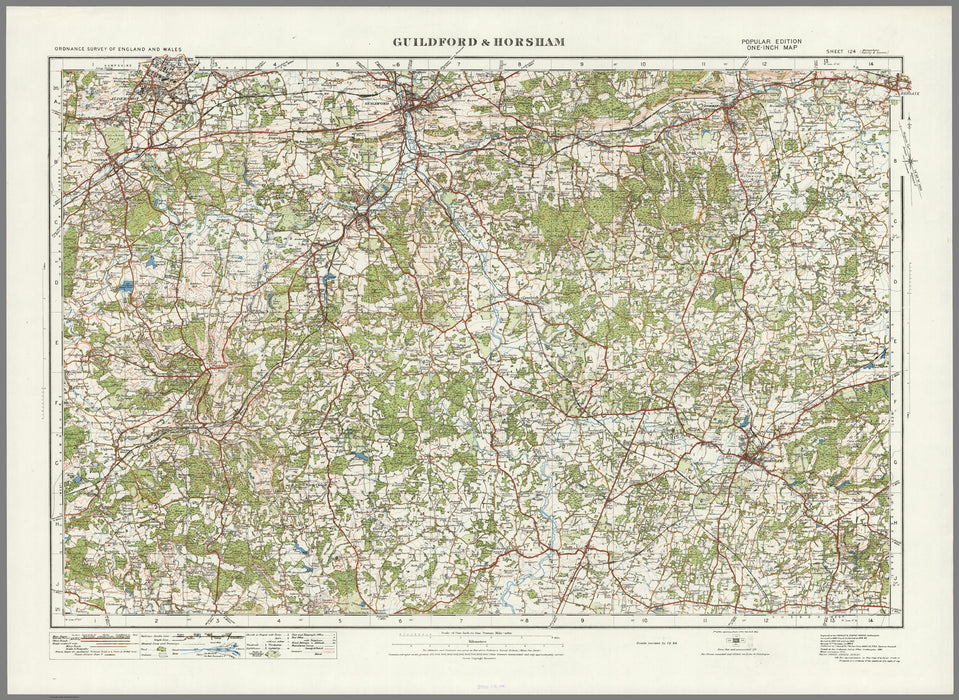1920 Collection - Guildford & Horsham Ordnance Survey Map