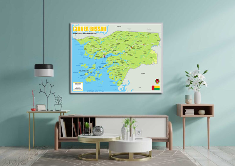Physical Map of Guinea Bissau - The Oxford Collection