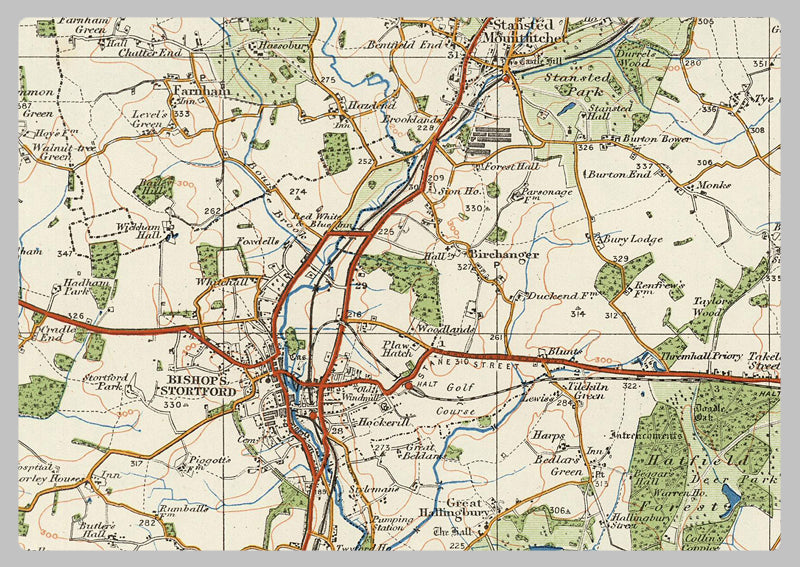 1920 Collection - Hertford & Bishop's Stortford Ordnance Survey Map