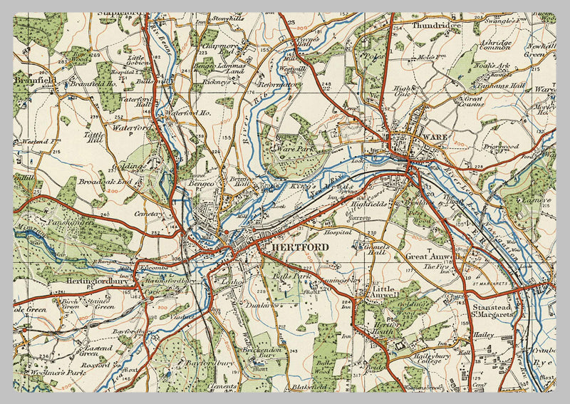 1920 Collection - Hertford & Bishop's Stortford Ordnance Survey Map