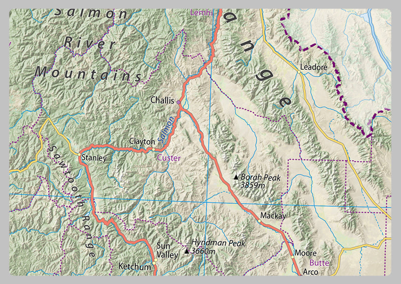 Idaho Physical State Map