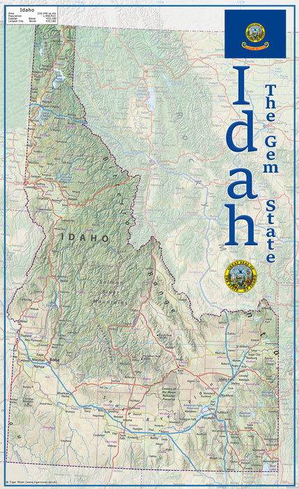 Idaho Physical State Map