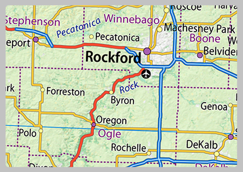 Illinois Physical State Map