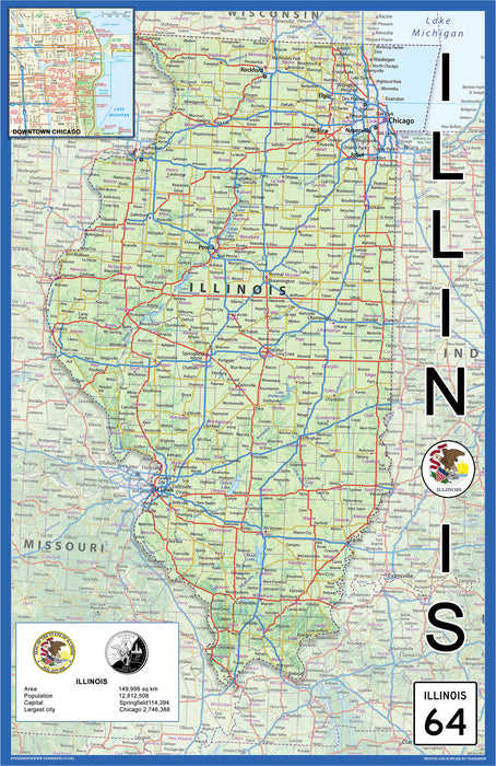 Illinois Physical State Map