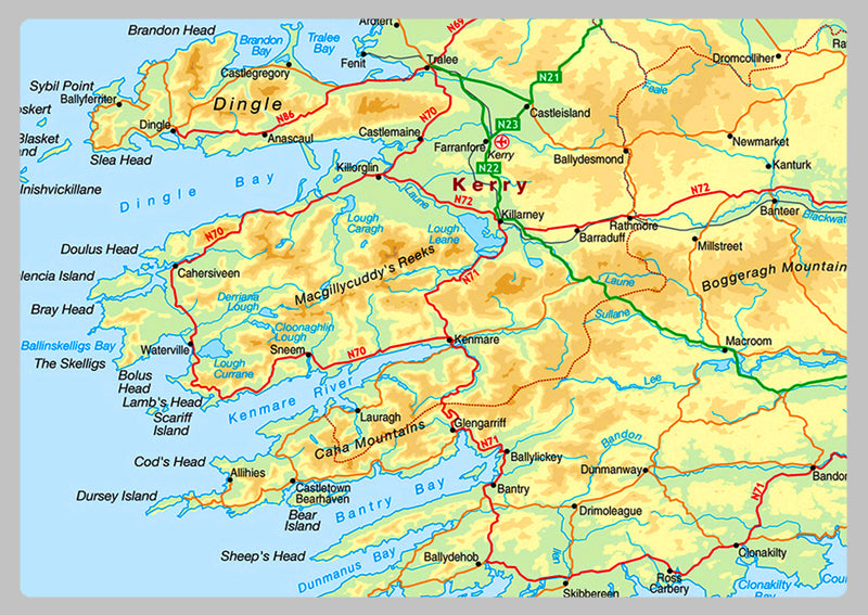 Detailed Illustrated Map of Ireland