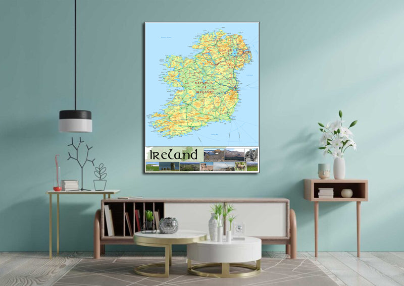 Detailed Illustrated Map of Ireland