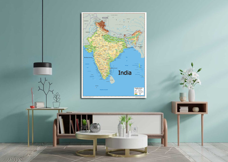 Physical Map of India - The Oxford Collection