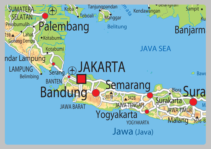 Indonesia Physical Map