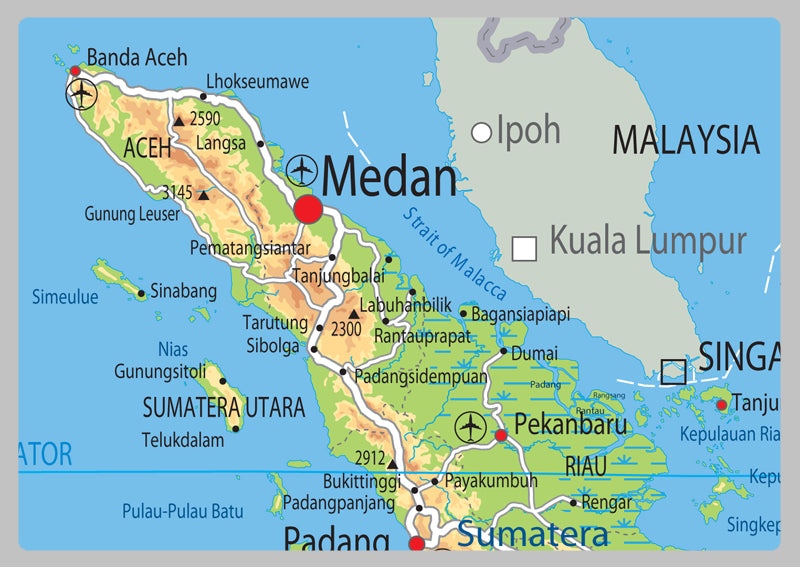 Indonesia Physical Map