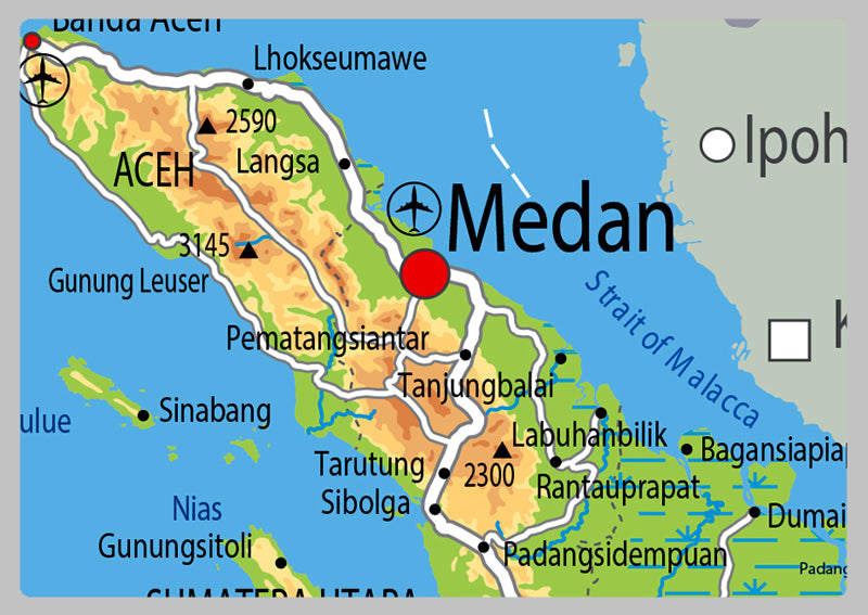 Physical Map of Indonesia - The Oxford Collection
