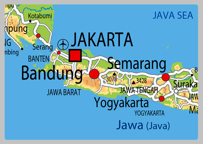 Physical Map of Indonesia - The Oxford Collection