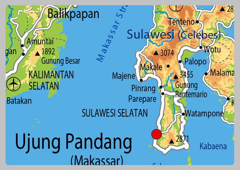 Physical Map of Indonesia - The Oxford Collection