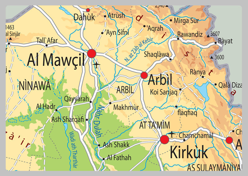 Iraq Physical Map