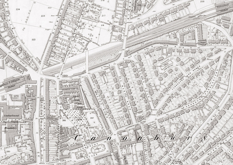 London 1872 Ordnance Survey Map - Sheet XVII - Islington