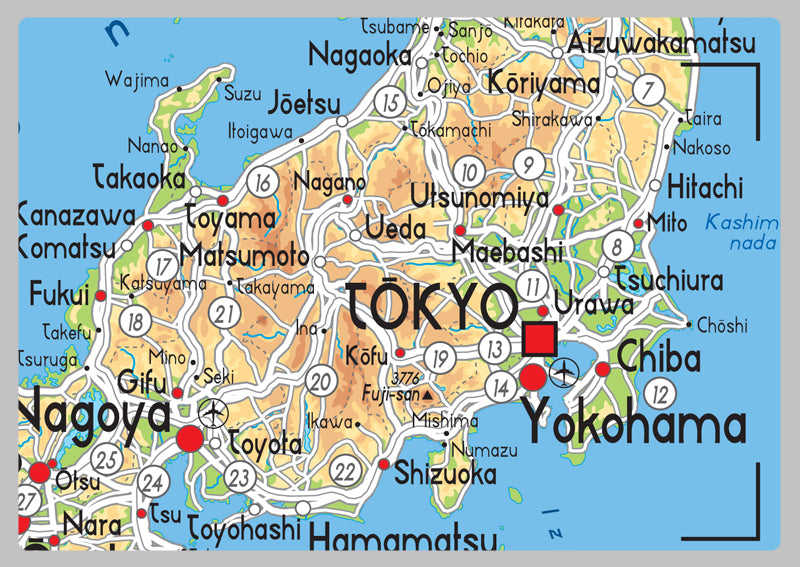 Japan Physical Mapโ I Love Maps