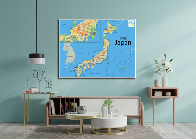 Physical Map of Japan - The Oxford Collection