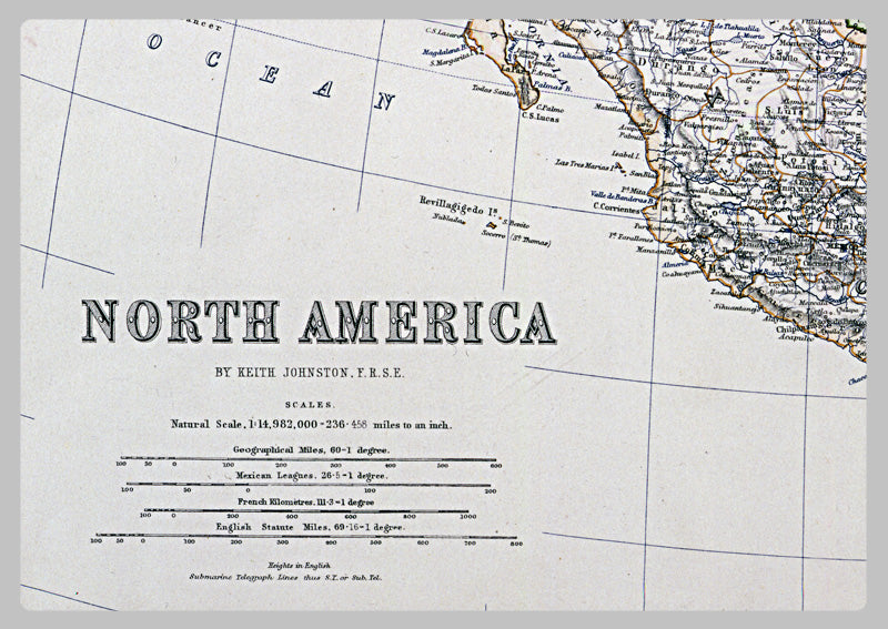 1861 - Map of North America by Keith Johnston