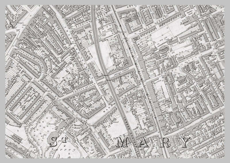 London 1872 Ordnance Survey Map - Sheet LV - Kennington