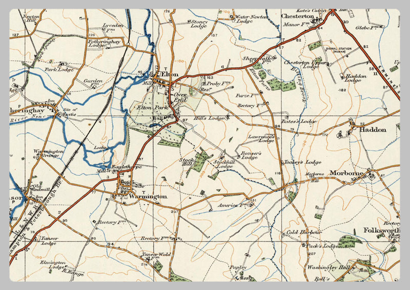 1920 Collection - Kettering & Huntingdon Ordnance Survey Map