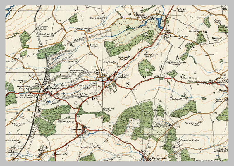 1920 Collection - Kettering & Huntingdon Ordnance Survey Map