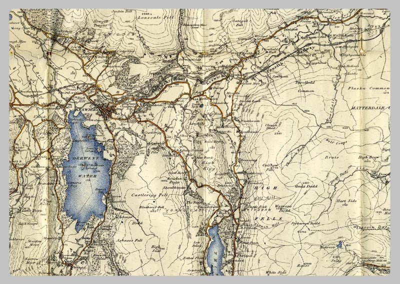 The Lake District Ordnance Survey Map - 1900