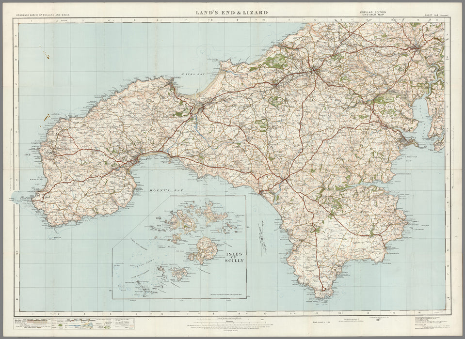 1920 Collection - Land's End & Lizard Ordnance Survey Map