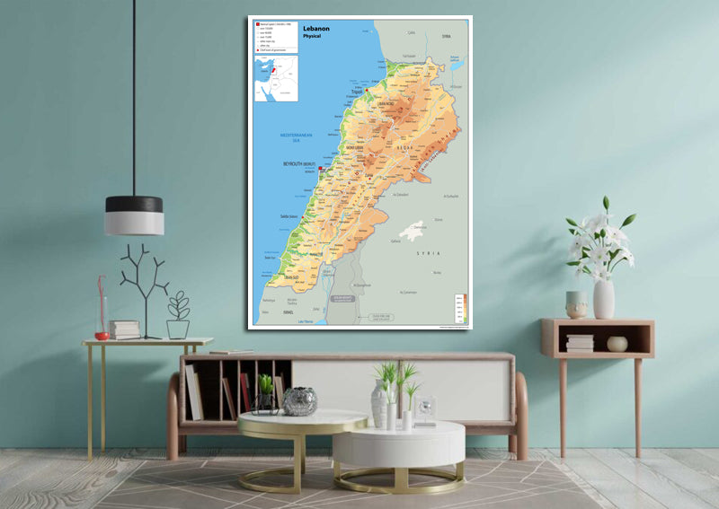 Lebanon Physical Map