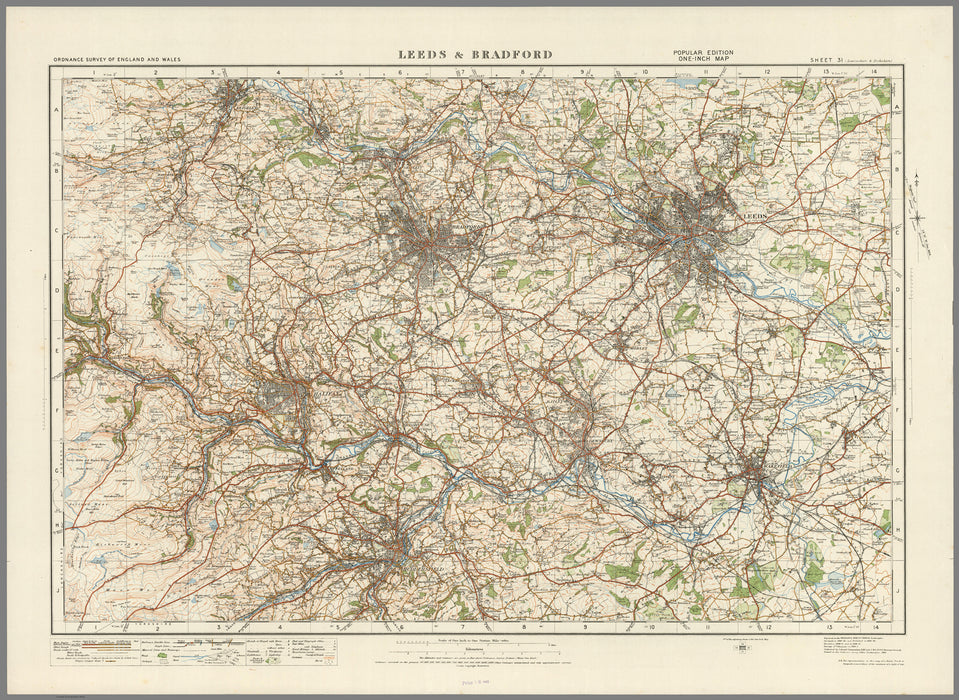 1920 Collection - Leeds & Bradford Ordnance Survey Map