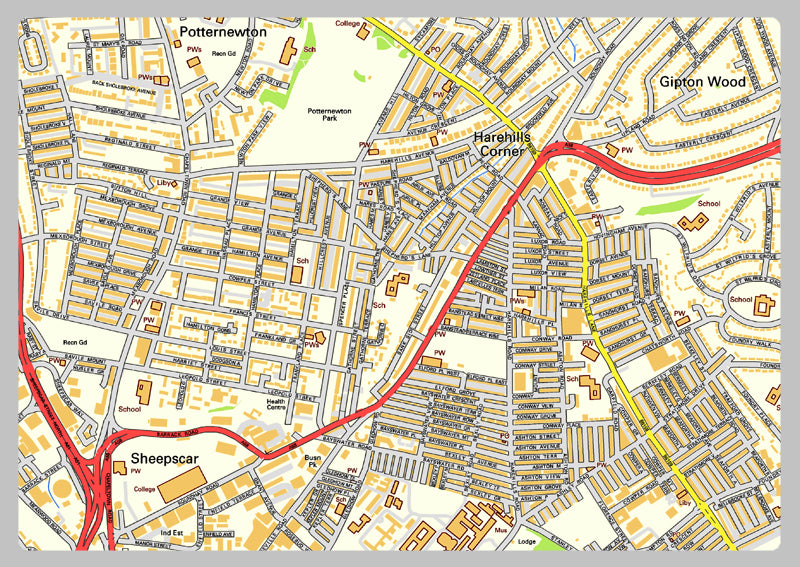 Leeds City Centre Street Map