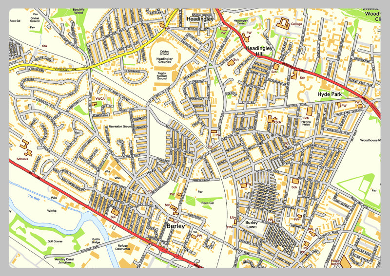 Leeds City Centre Street Map