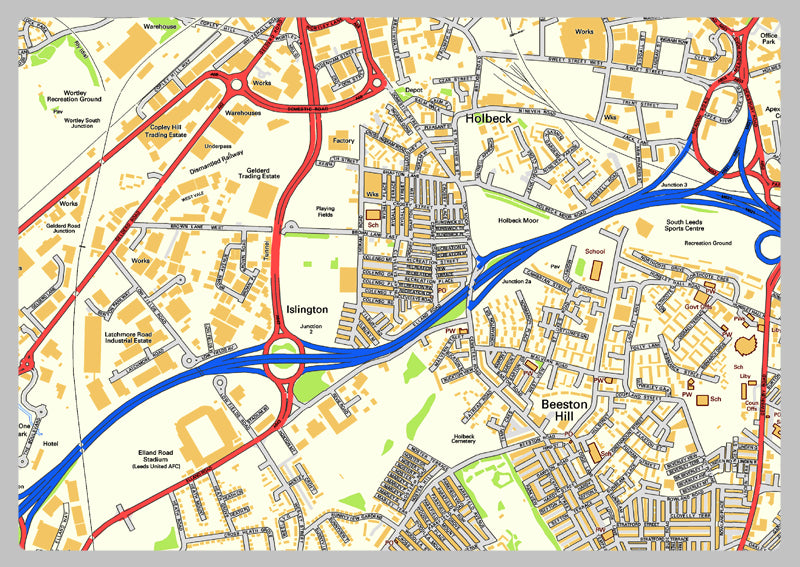 Leeds City Centre Street Map