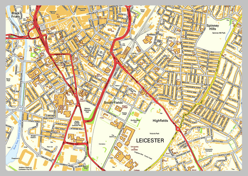 Leicester City Centre Street Map