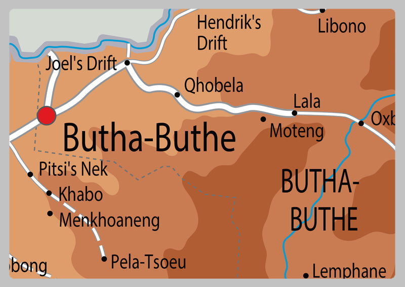 Physical Map of Lesotho - The Oxford Collection
