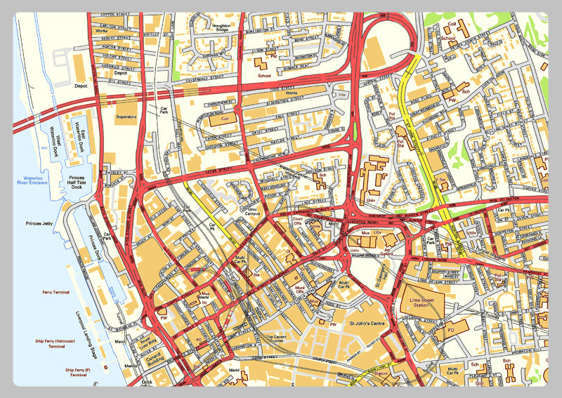 Liverpool City Centre Street Map