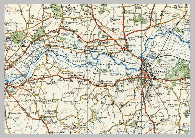 1920 Collection - Lowestoft & Waveney Valley Ordnance Survey Map