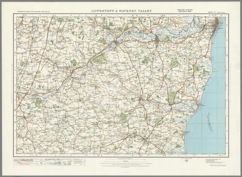 1920 Collection - Lowestoft & Waveney Valley Ordnance Survey Map