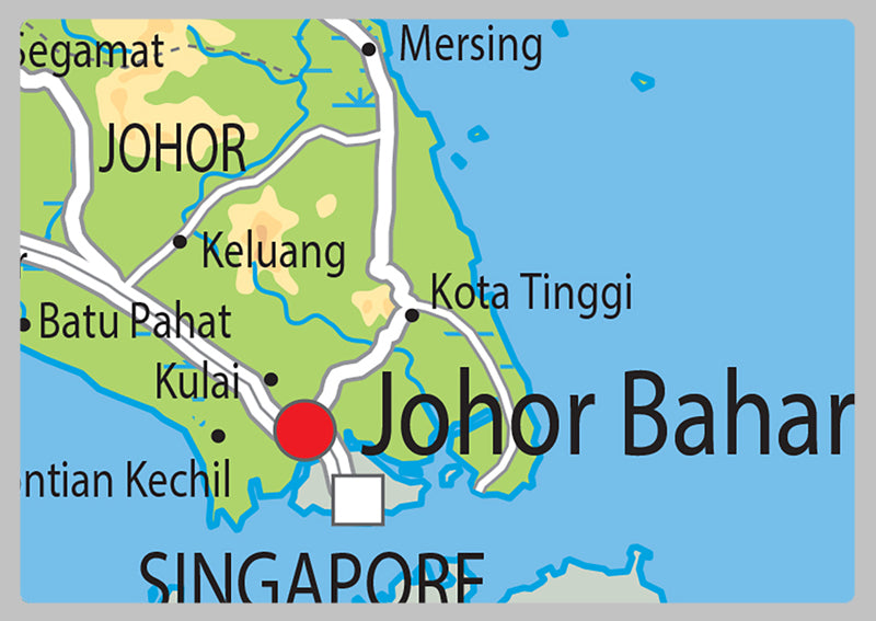 Physical Map of Malaysia - The Oxford Collection