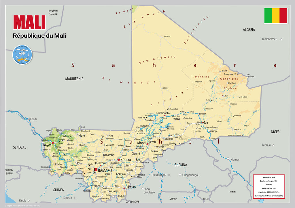 Physical Map Of Mali The Oxford Collection I Love Maps MaliMapHero 1024x1024 