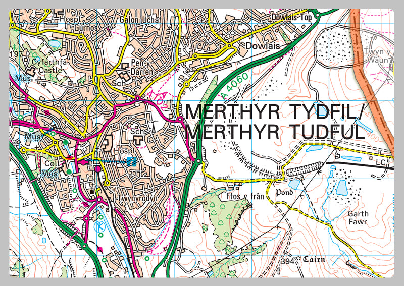 Merthyr Tydfil County Map