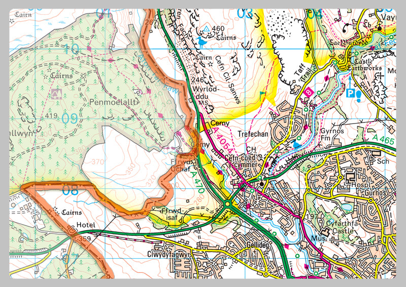 Merthyr Tydfil County Map