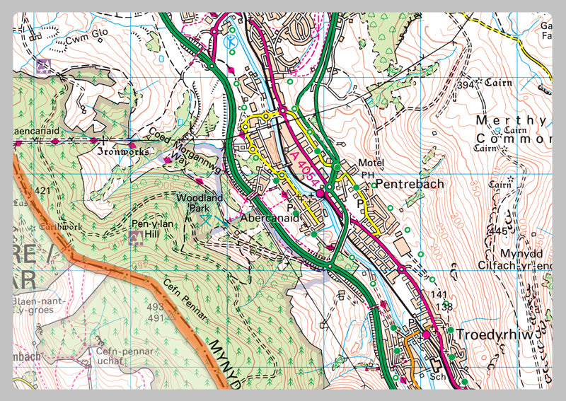 Merthyr Tydfil County Map