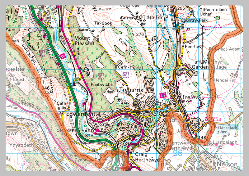 Merthyr Tydfil County Map