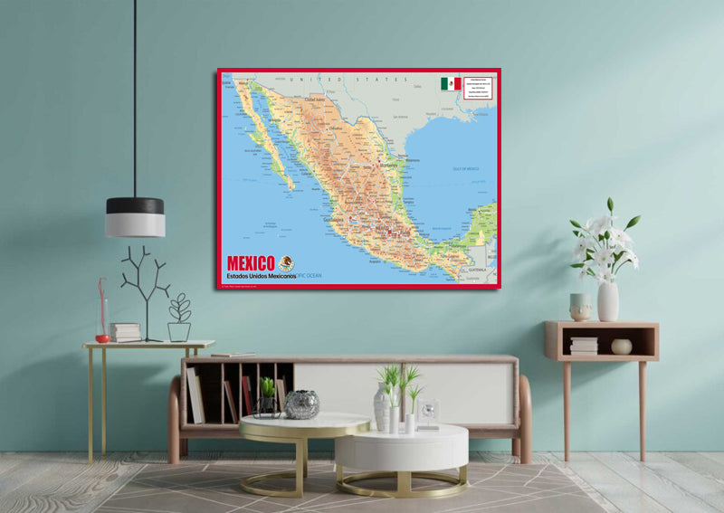 Physical Map of Mexico - The Oxford Collection