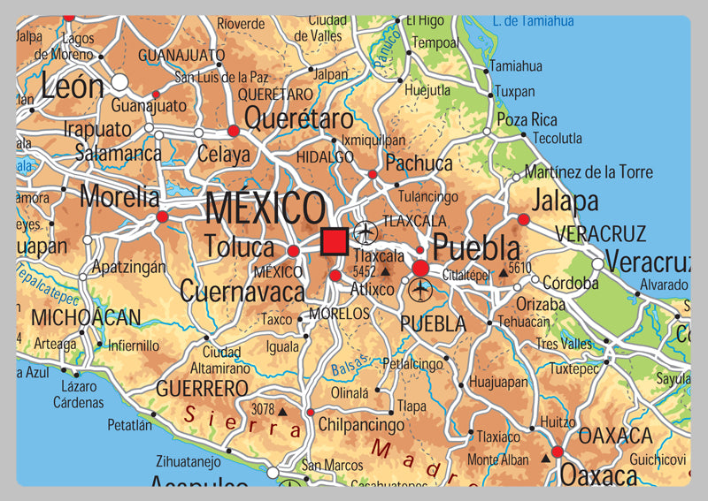 Mexico Physical Map