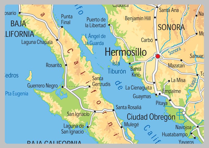 Mexico Physical Map