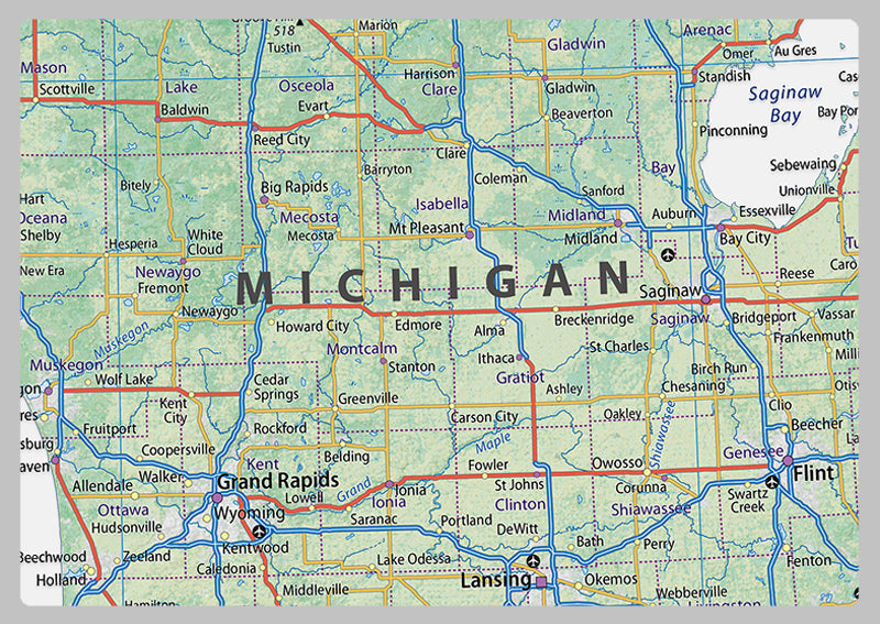 Michigan Physical State Map