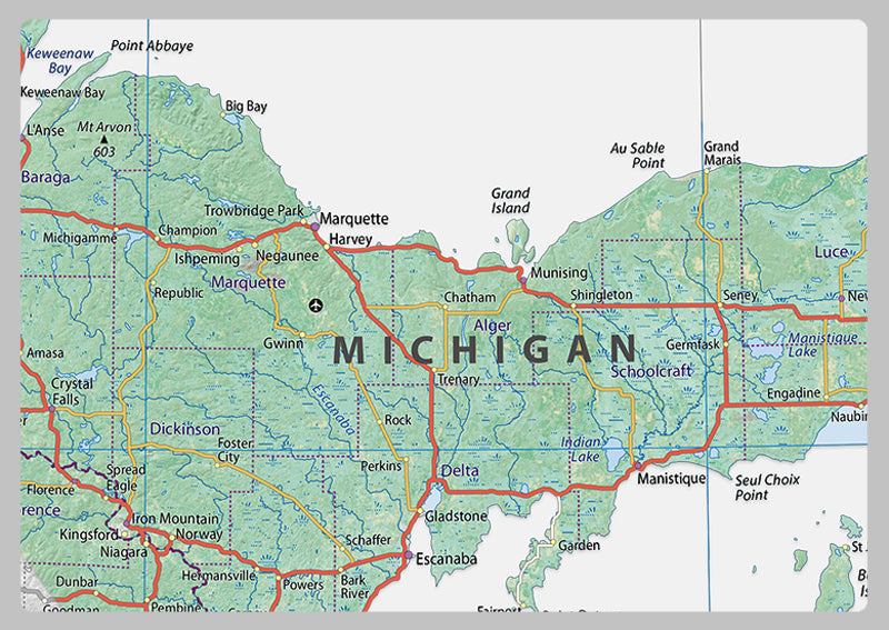 Salt Map Michigan Michigan Physical State Map– I Love Maps