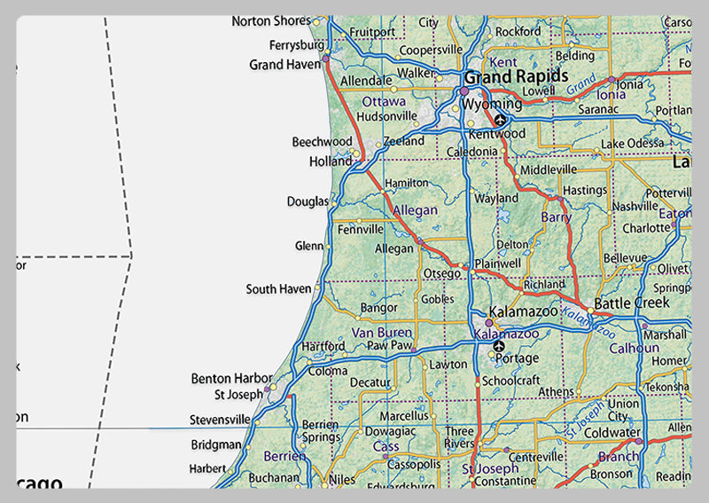 Michigan Physical State Map