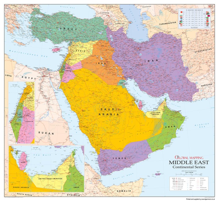Detailed Political Middle East Map